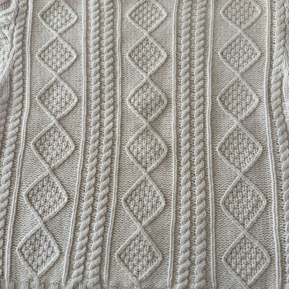 Frances Valentine Sweater Women’s Large Chunky Cableknit Fisherman Wool Crewneck - Picture 10 of 12